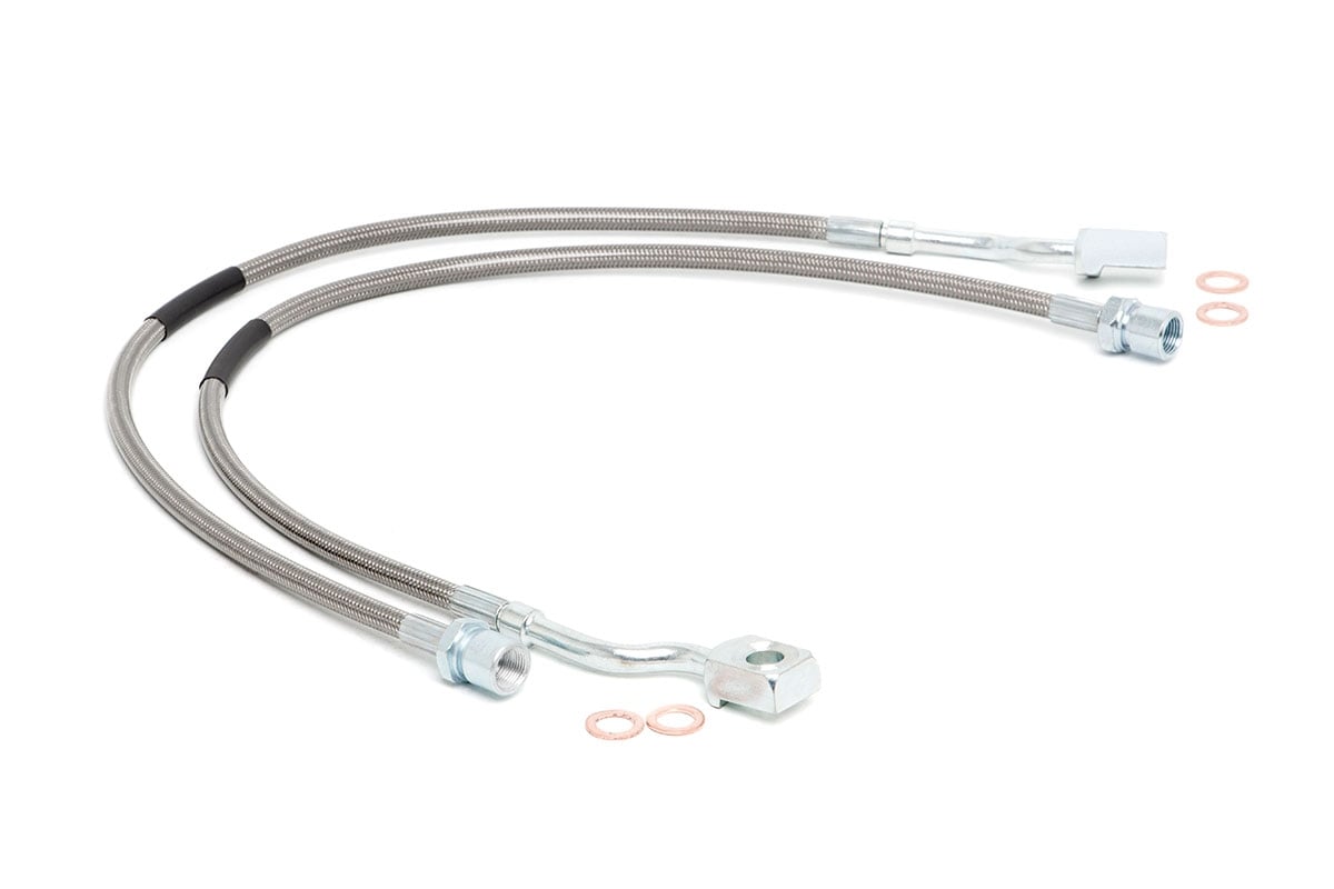 GMC Sierra 2500 HD Brake Lines - Front - Rough Country - Stainless Extended Steel - '11-'19